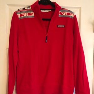 Vineyard Vines half-zip, Red - Size S